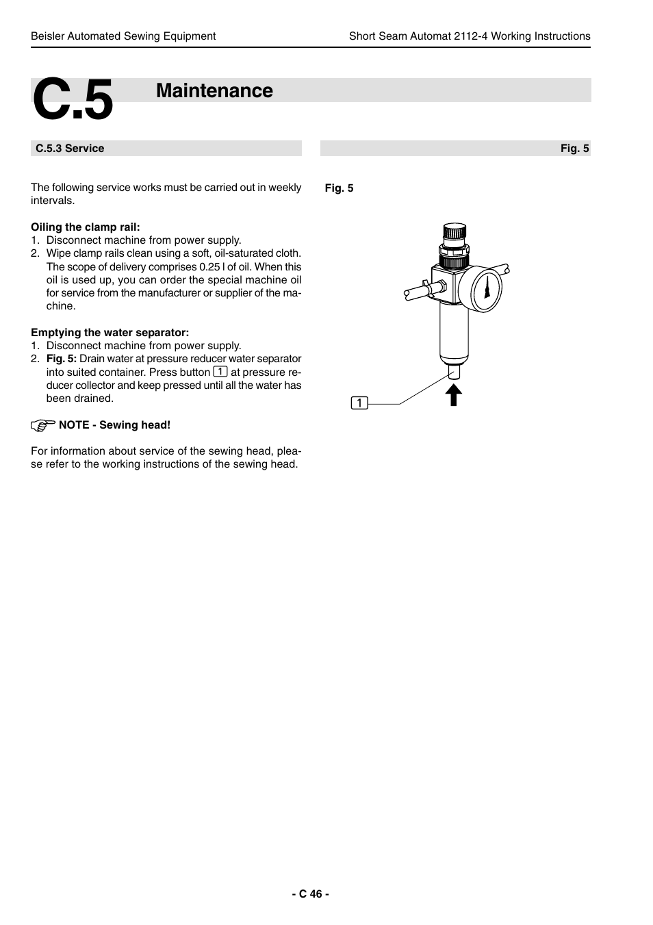 Maintenance | Beisler 2112-4 User Manual | Page 46 / 102