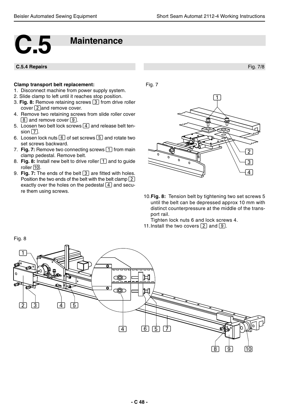 Maintenance | Beisler 2112-4 User Manual | Page 48 / 102