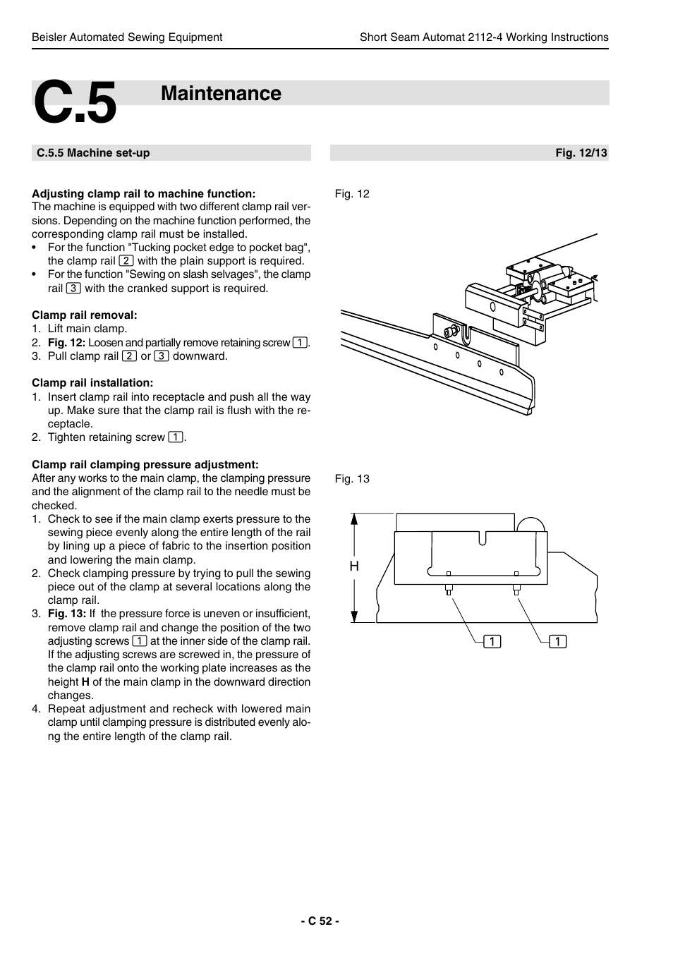 Maintenance | Beisler 2112-4 User Manual | Page 52 / 102