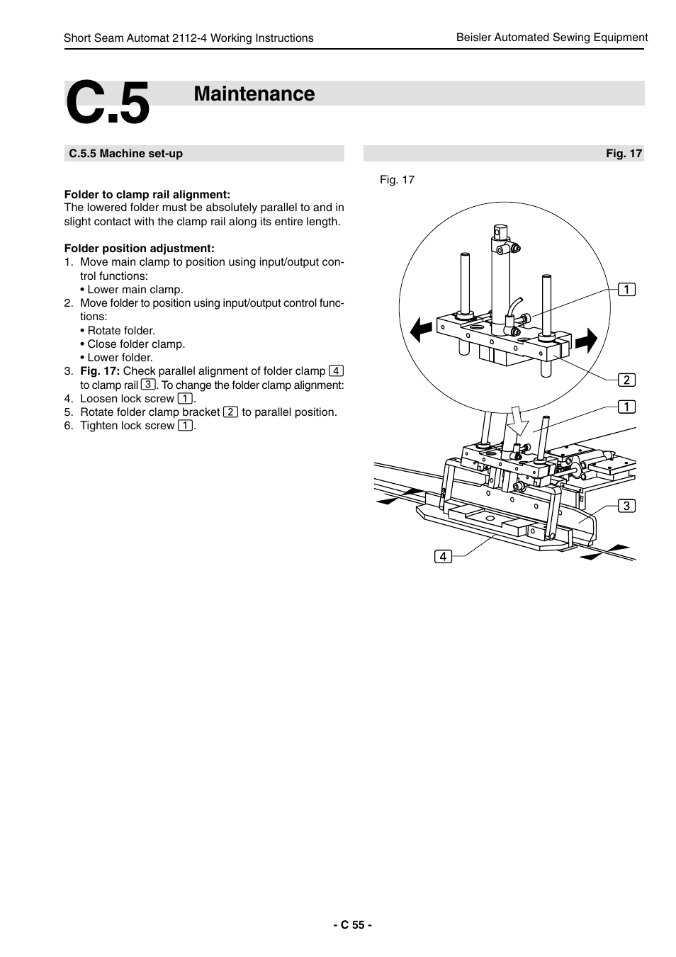 Maintenance | Beisler 2112-4 User Manual | Page 55 / 102