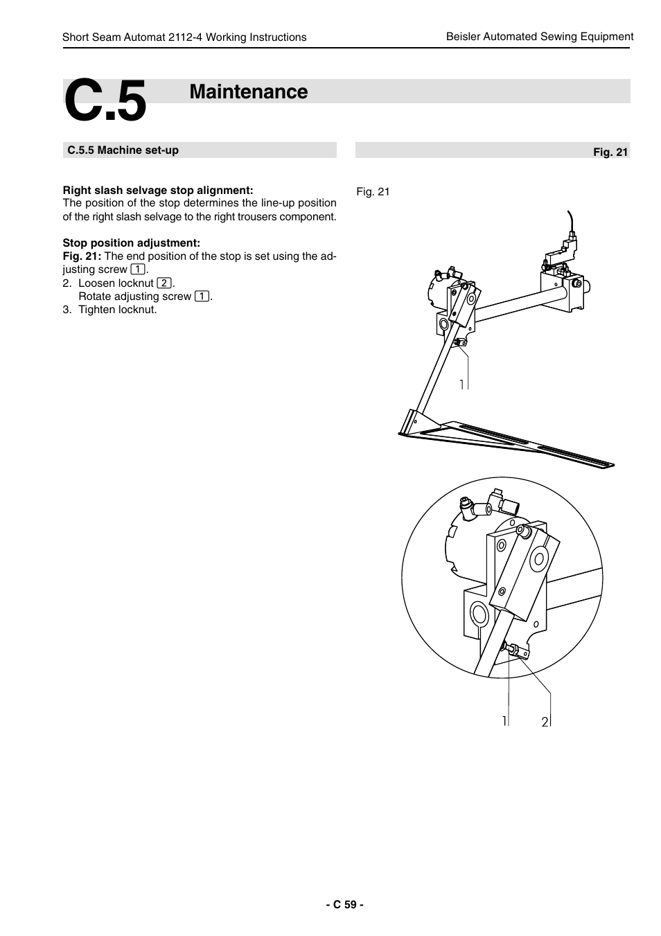 Maintenance | Beisler 2112-4 User Manual | Page 59 / 102
