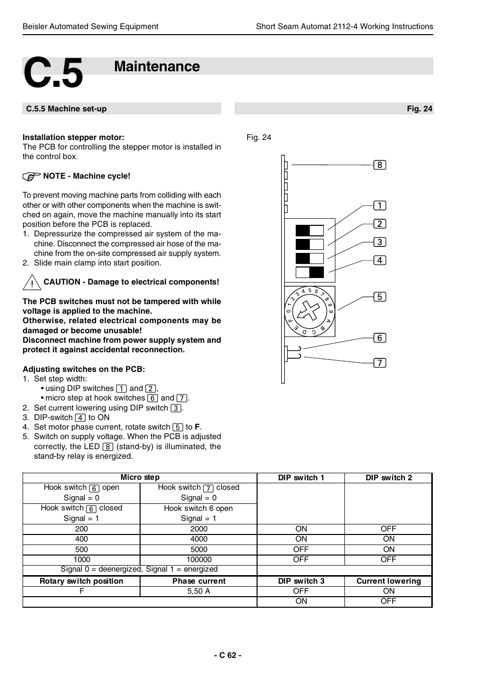 Maintenance | Beisler 2112-4 User Manual | Page 62 / 102