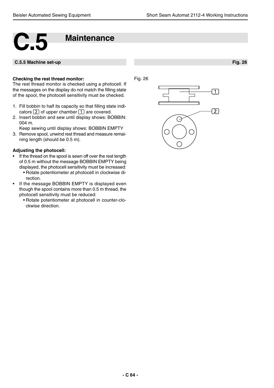 Maintenance | Beisler 2112-4 User Manual | Page 64 / 102