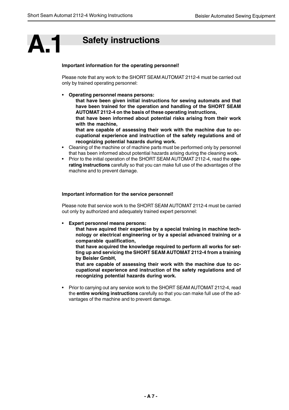 Safety instructions | Beisler 2112-4 User Manual | Page 7 / 102