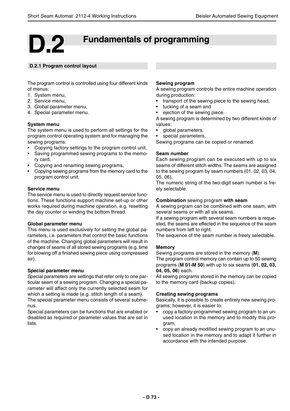 Fundamentals of programming | Beisler 2112-4 User Manual | Page 73 / 102