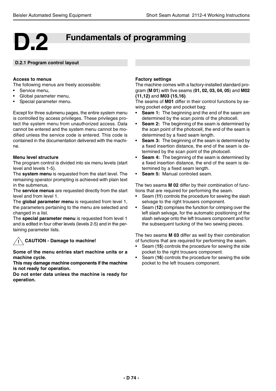 Fundamentals of programming | Beisler 2112-4 User Manual | Page 74 / 102