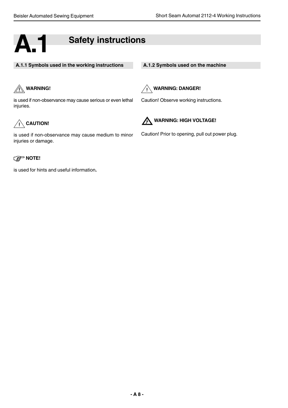 Safety instructions | Beisler 2112-4 User Manual | Page 8 / 102