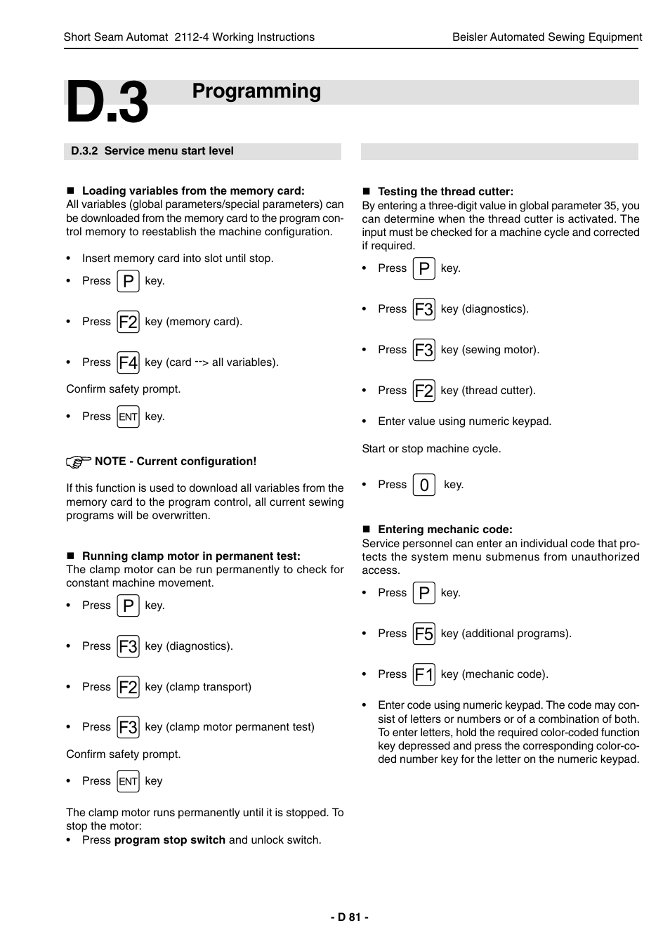 Programming | Beisler 2112-4 User Manual | Page 81 / 102