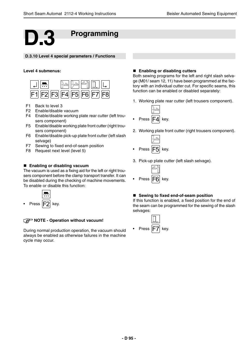 Programming | Beisler 2112-4 User Manual | Page 95 / 102