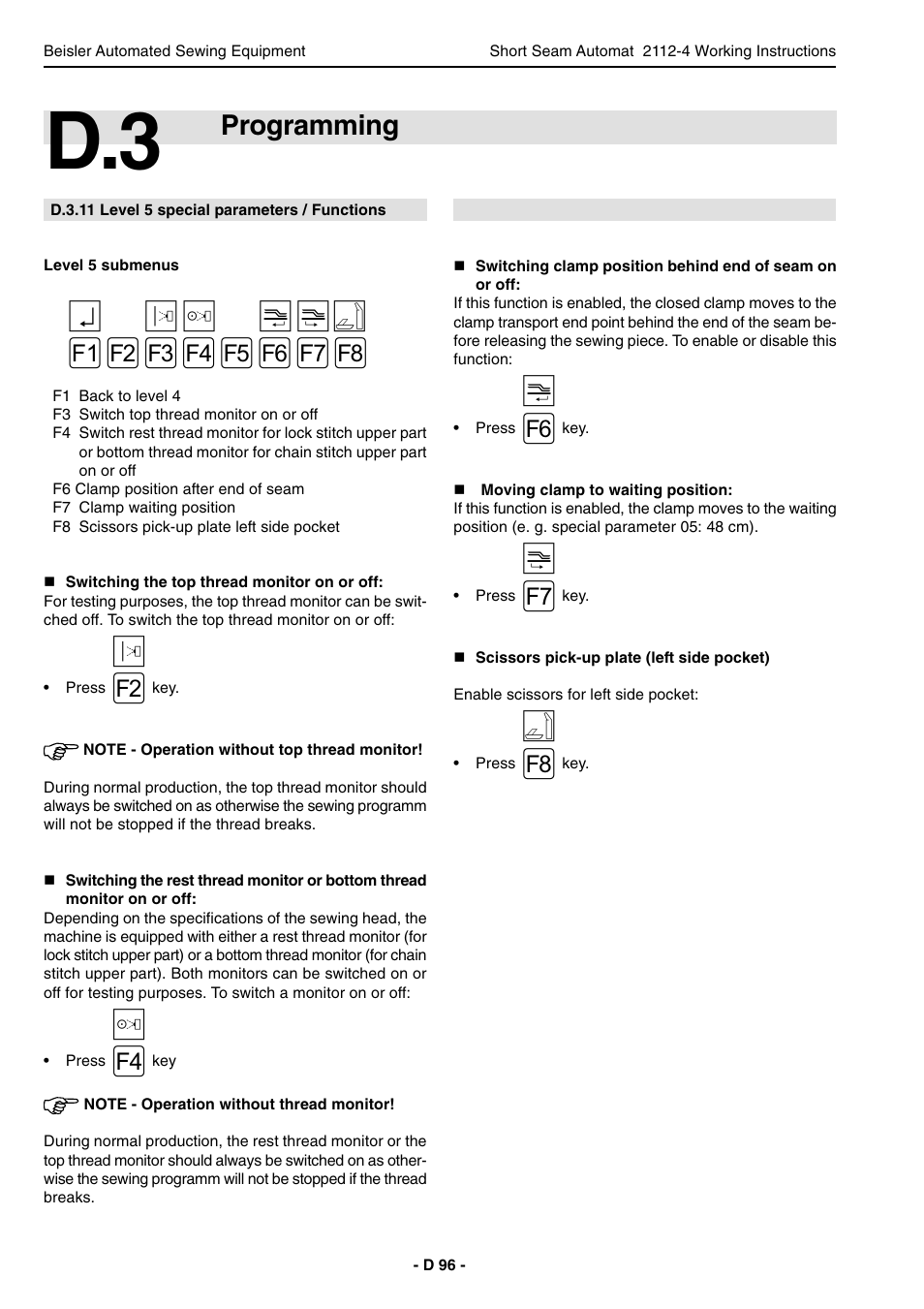 Programming | Beisler 2112-4 User Manual | Page 96 / 102