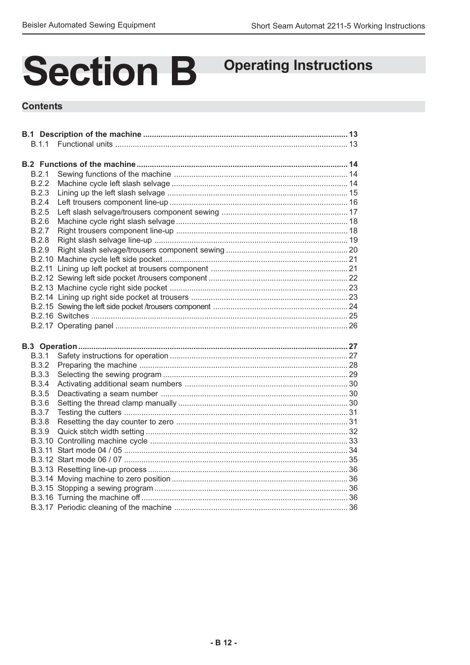 Operating instructions | Beisler 2211-5 User Manual | Page 12 / 103