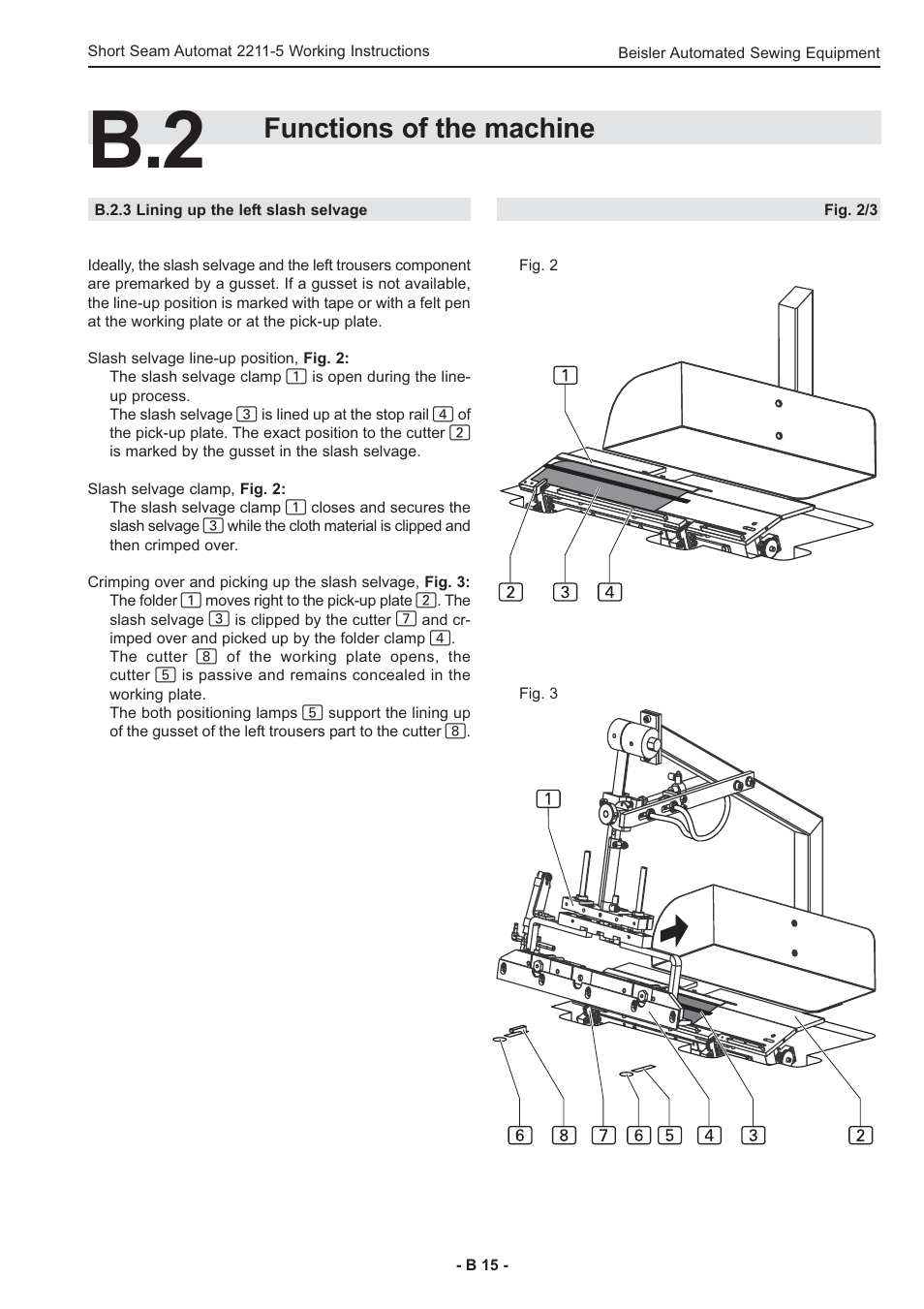 Functions of the machine | Beisler 2211-5 User Manual | Page 15 / 103