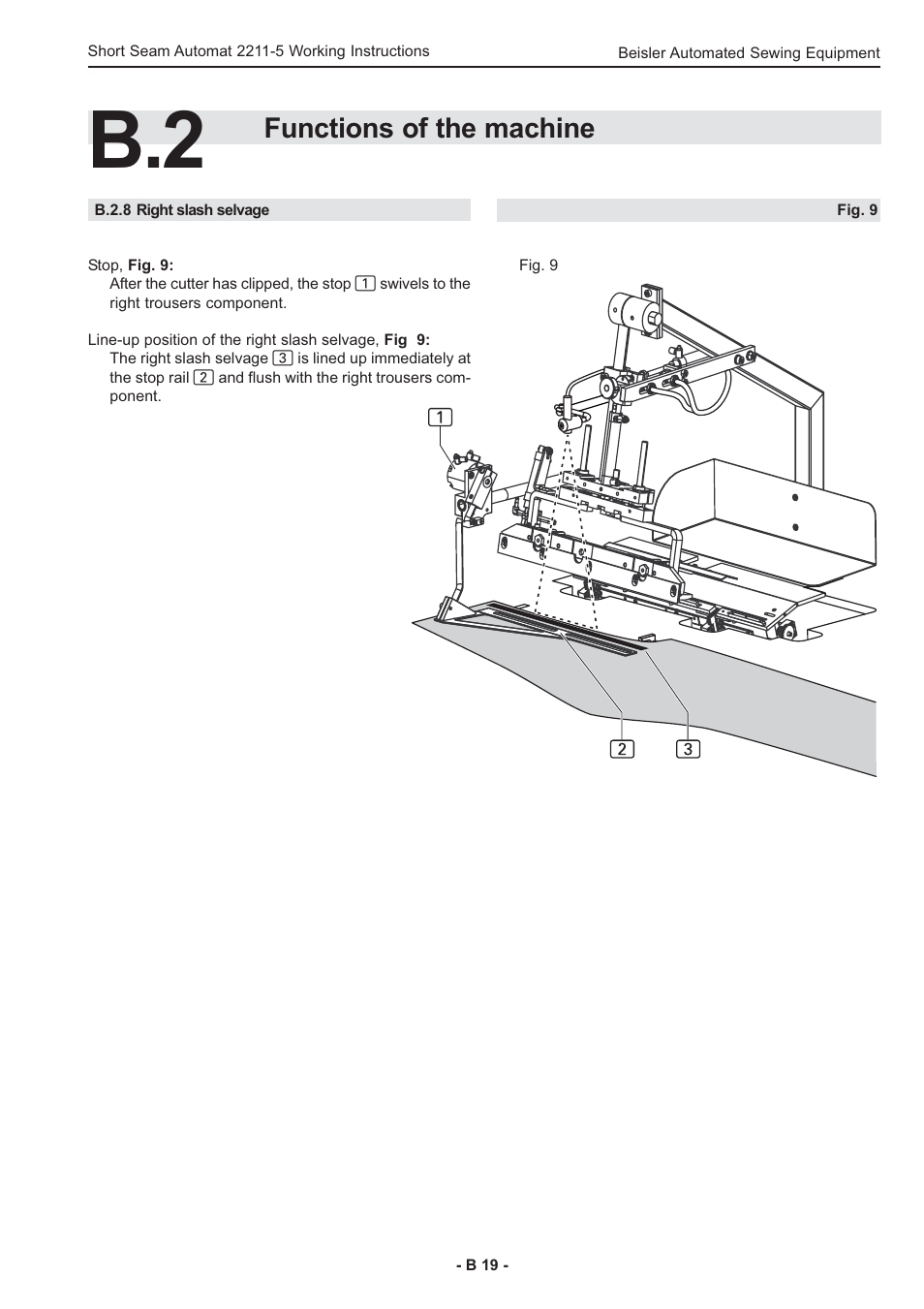 Functions of the machine | Beisler 2211-5 User Manual | Page 19 / 103