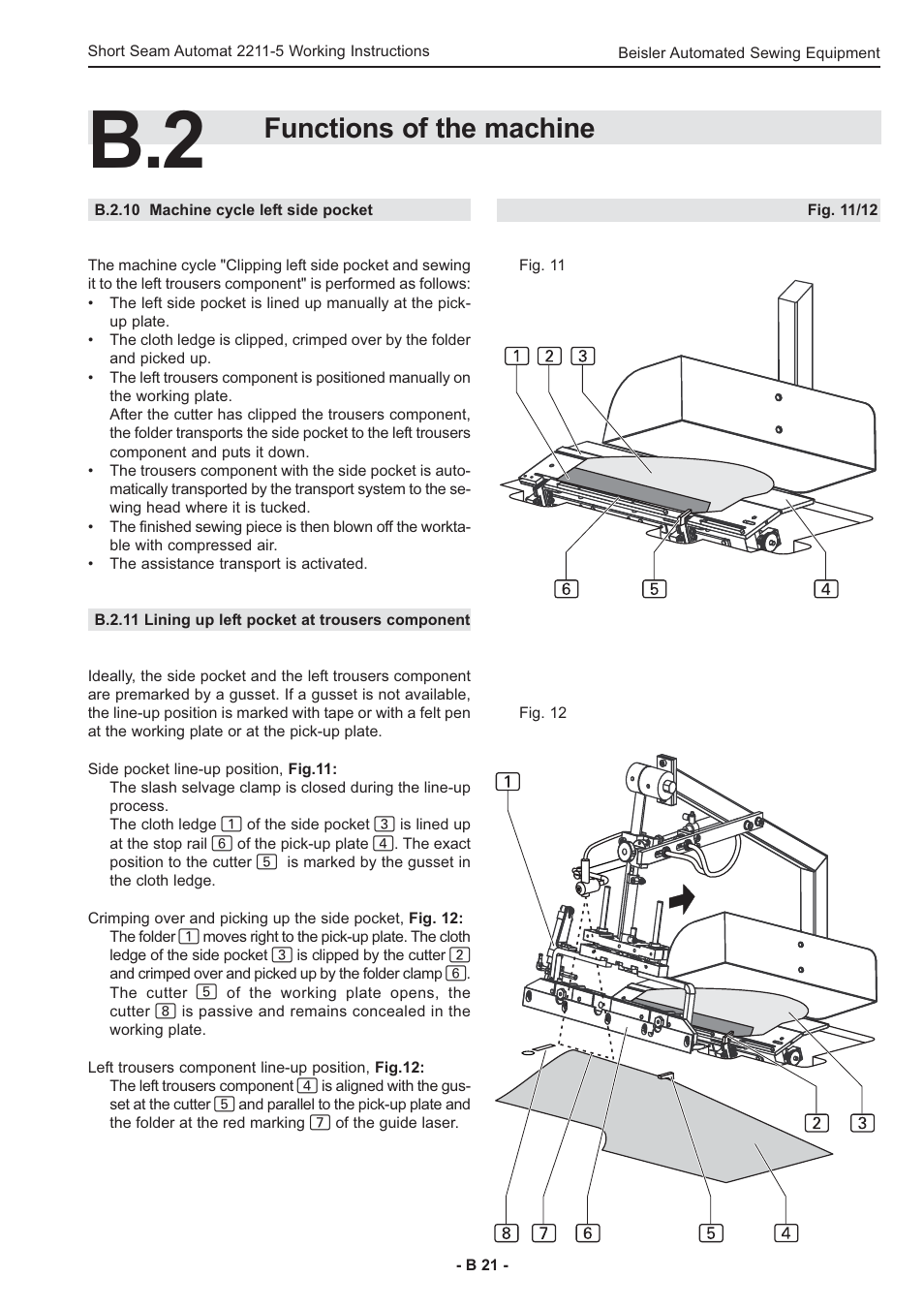 Functions of the machine | Beisler 2211-5 User Manual | Page 21 / 103