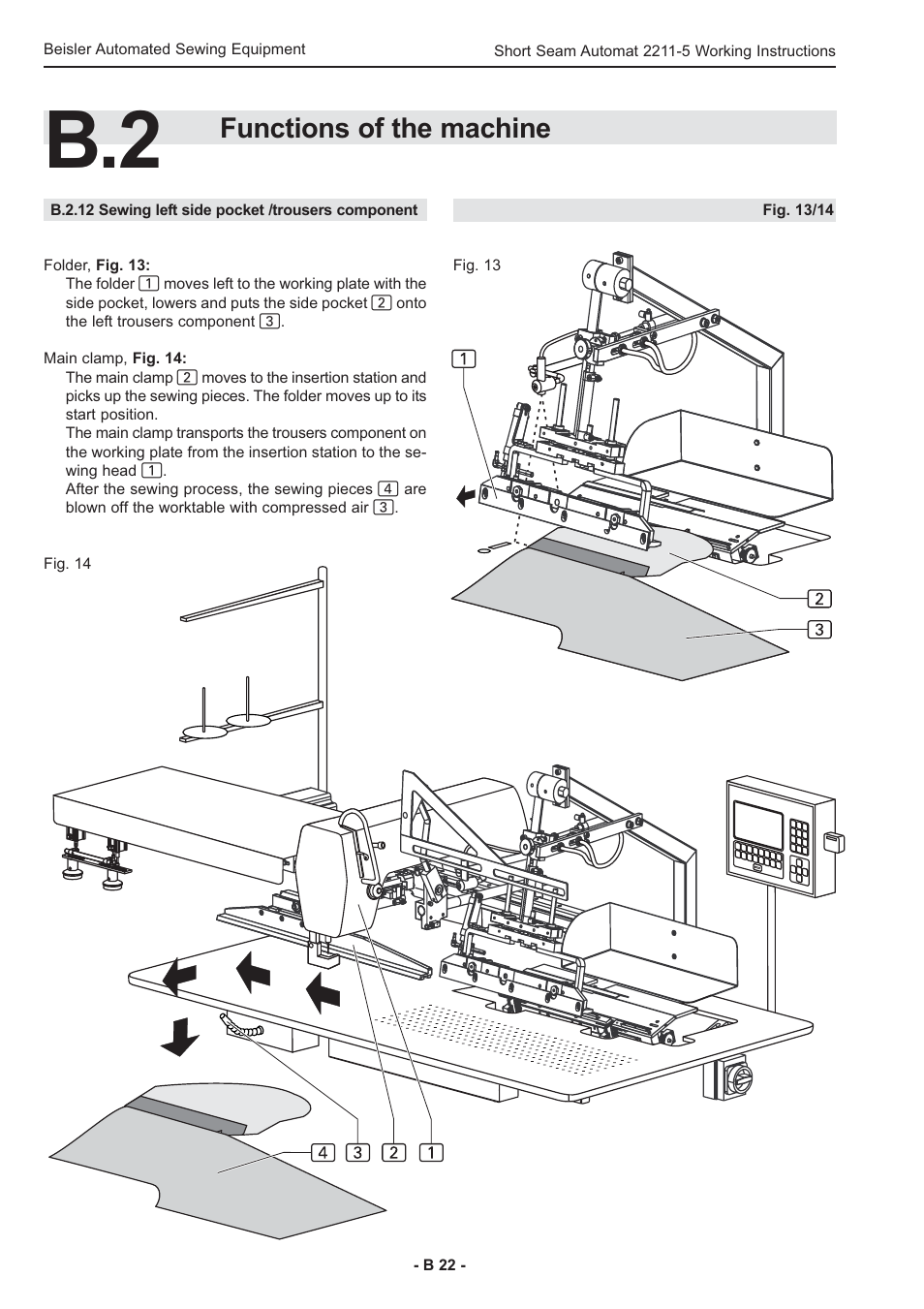 Functions of the machine | Beisler 2211-5 User Manual | Page 22 / 103