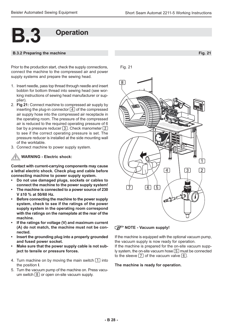 Operation | Beisler 2211-5 User Manual | Page 28 / 103