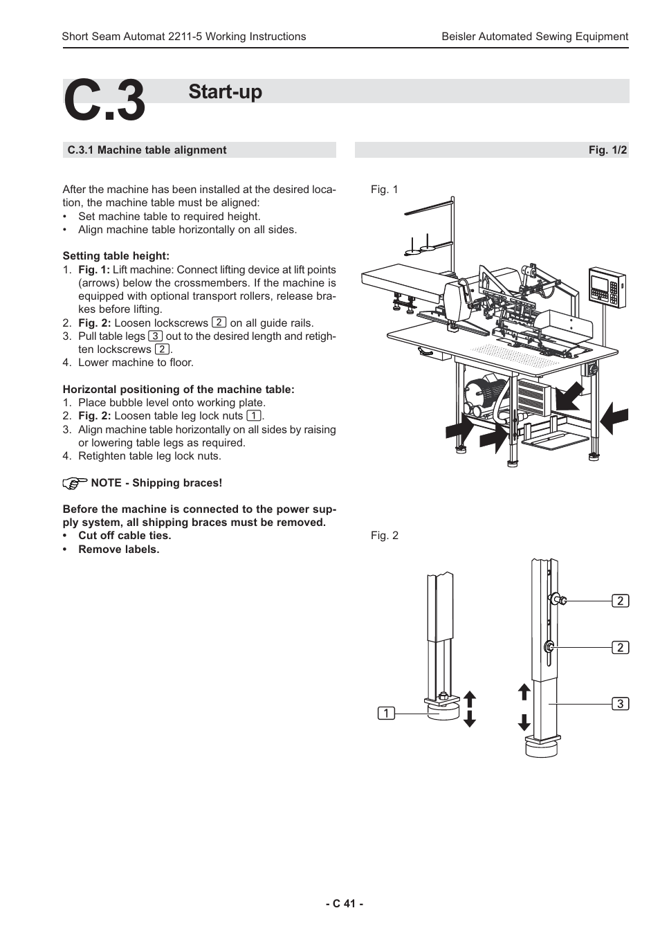 Start-up | Beisler 2211-5 User Manual | Page 41 / 103