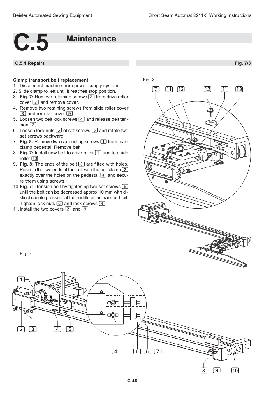 Maintenance | Beisler 2211-5 User Manual | Page 48 / 103