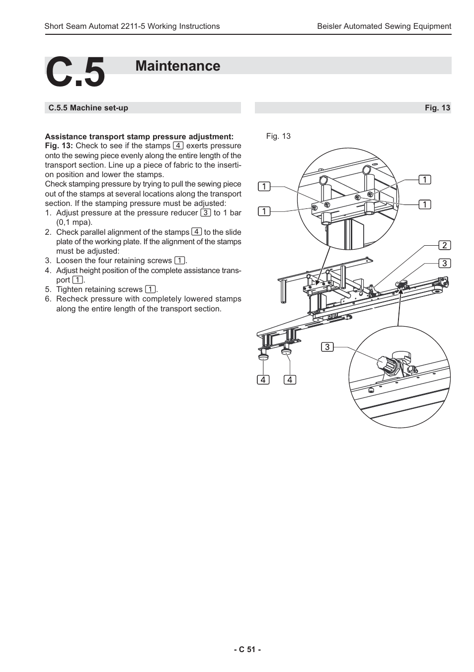 Maintenance | Beisler 2211-5 User Manual | Page 51 / 103