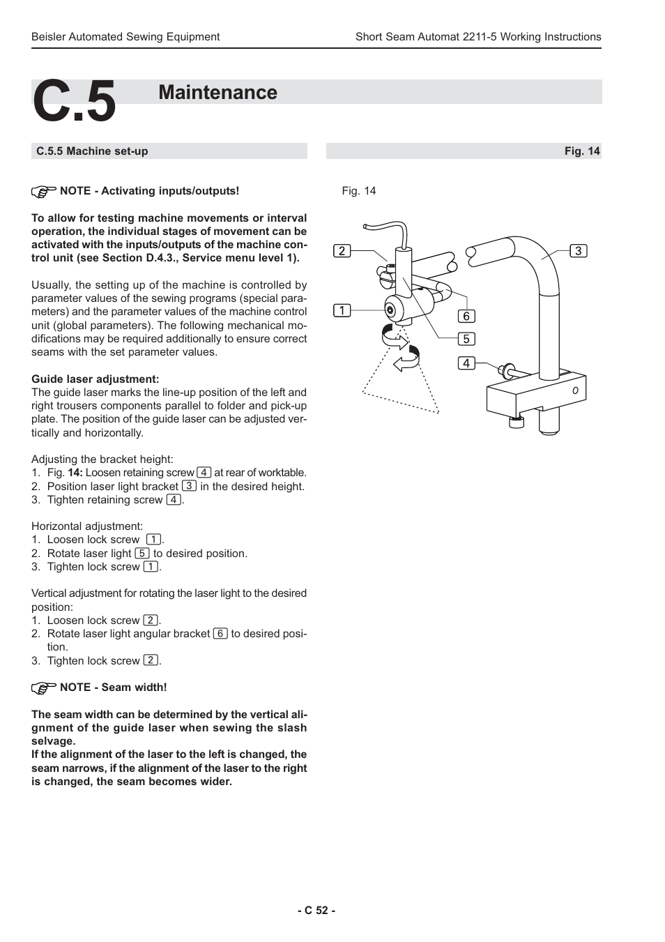 Maintenance | Beisler 2211-5 User Manual | Page 52 / 103