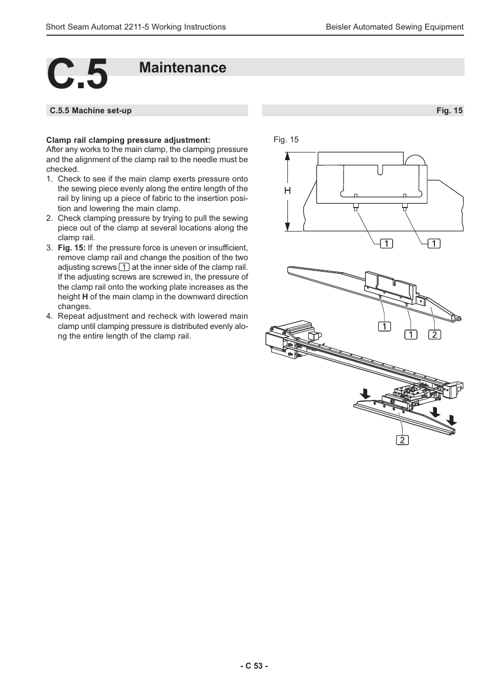Maintenance | Beisler 2211-5 User Manual | Page 53 / 103