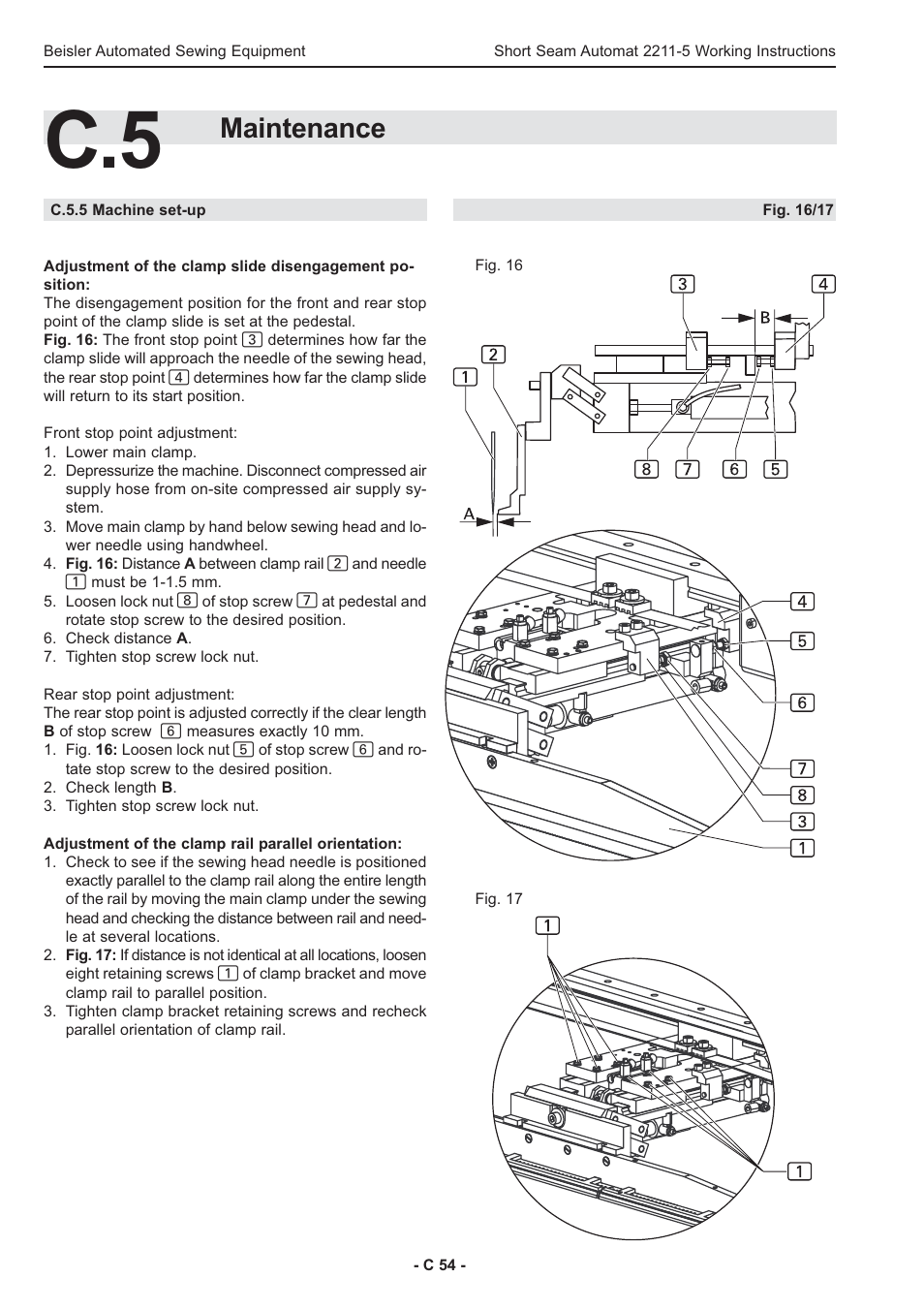 Maintenance | Beisler 2211-5 User Manual | Page 54 / 103