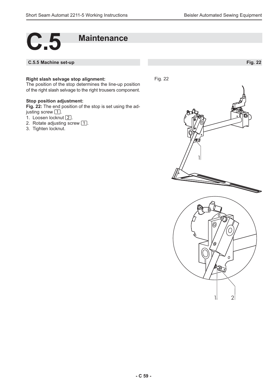 Maintenance | Beisler 2211-5 User Manual | Page 59 / 103