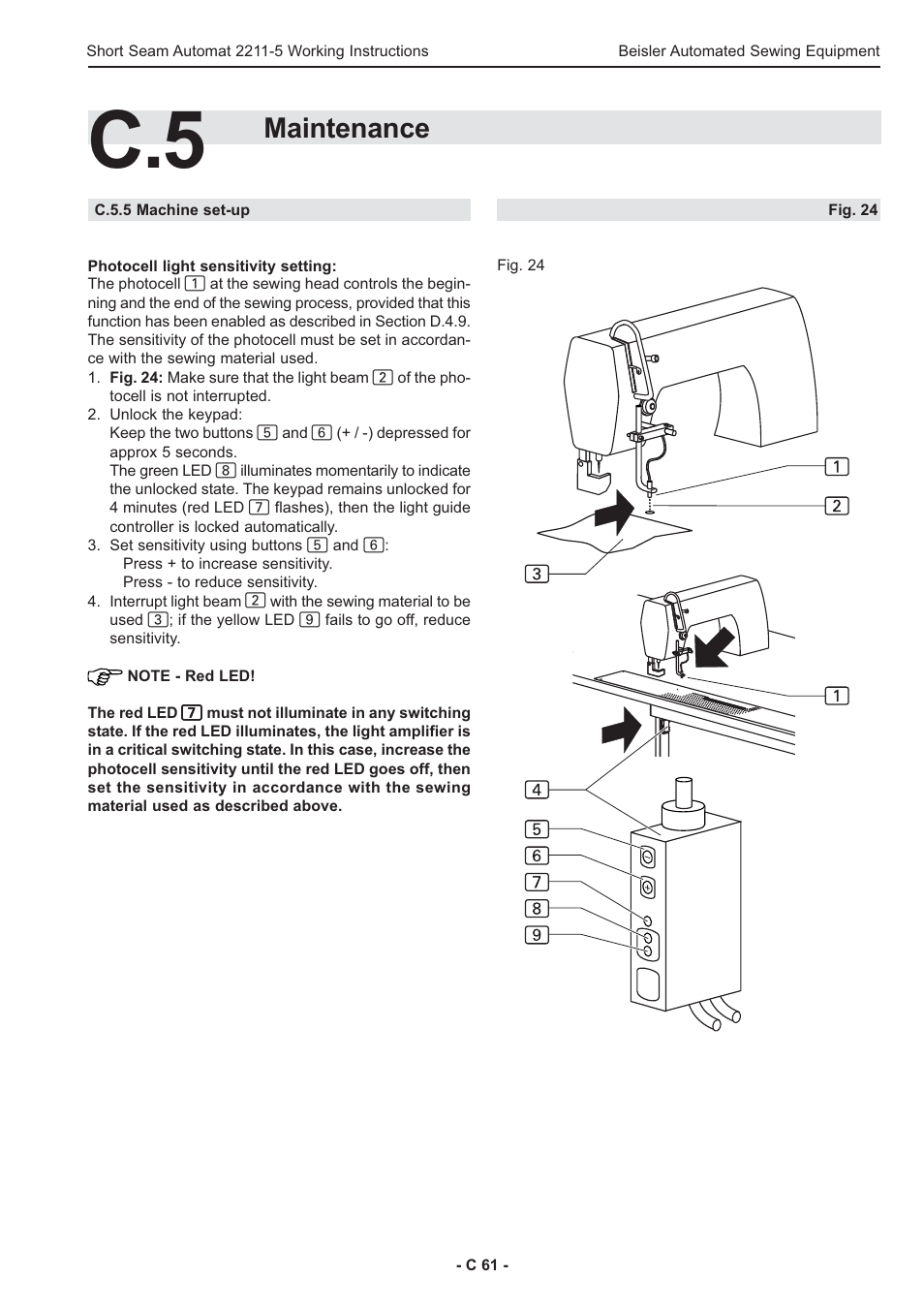 Maintenance | Beisler 2211-5 User Manual | Page 61 / 103