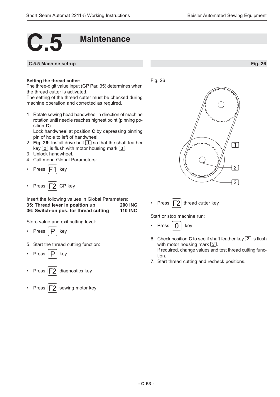 Maintenance | Beisler 2211-5 User Manual | Page 63 / 103