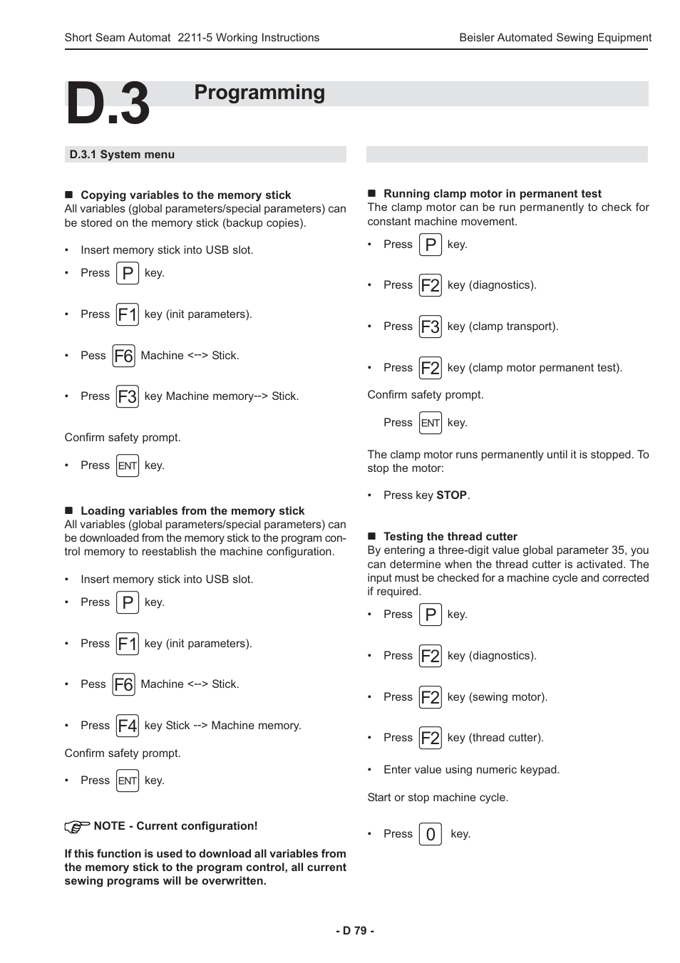 Programming | Beisler 2211-5 User Manual | Page 79 / 103