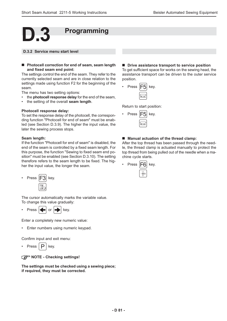 Programming | Beisler 2211-5 User Manual | Page 81 / 103