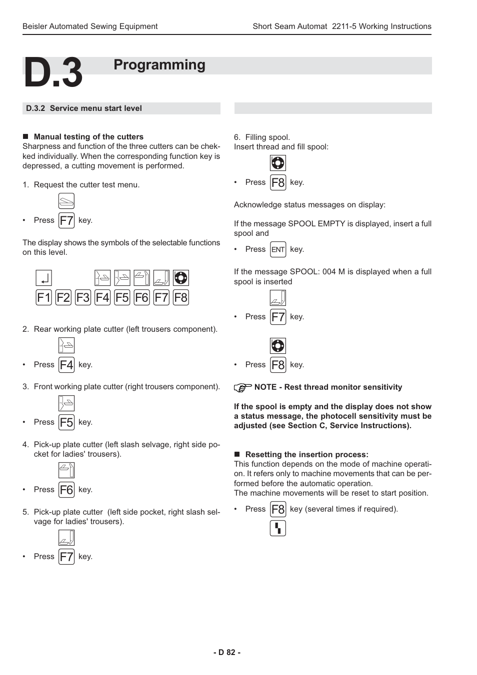 Programming | Beisler 2211-5 User Manual | Page 82 / 103