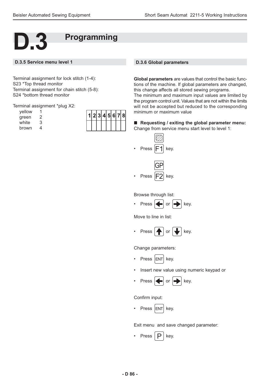 Programming | Beisler 2211-5 User Manual | Page 86 / 103