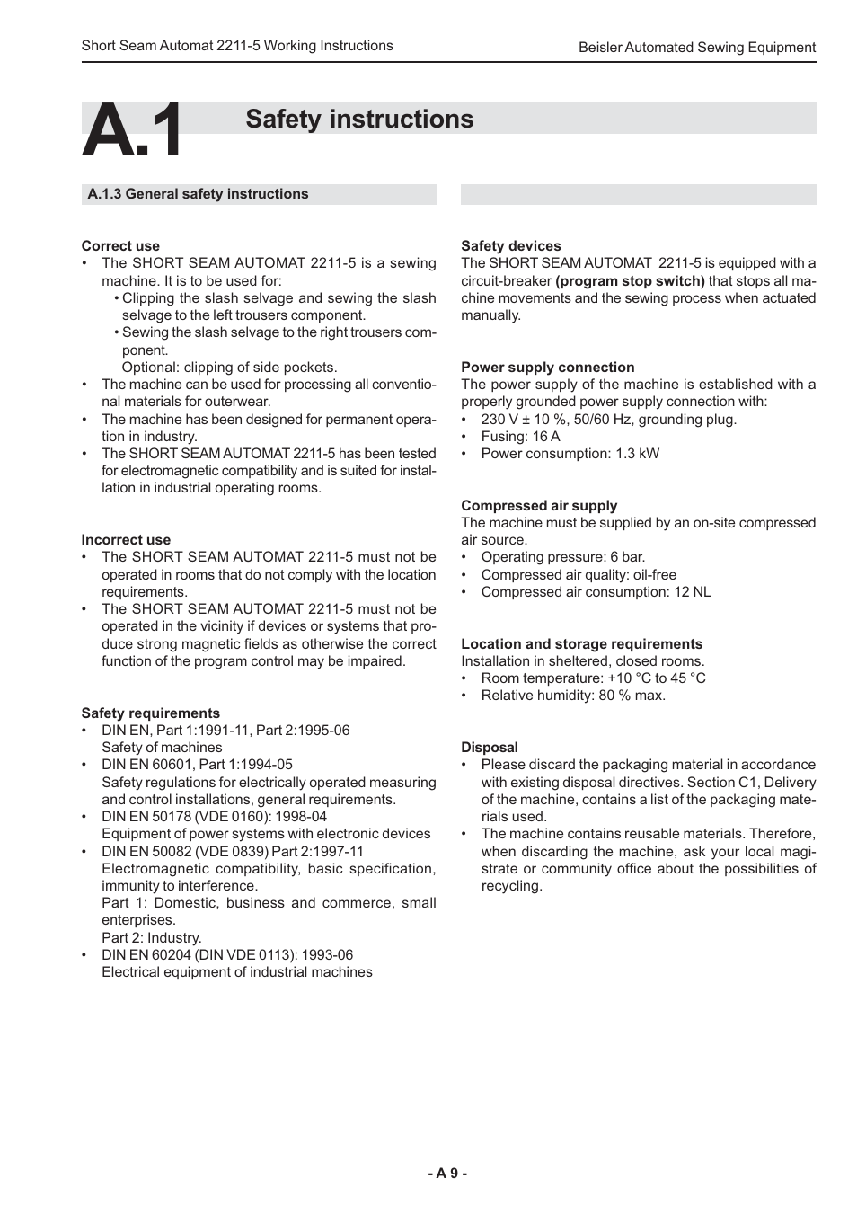 Safety instructions | Beisler 2211-5 User Manual | Page 9 / 103