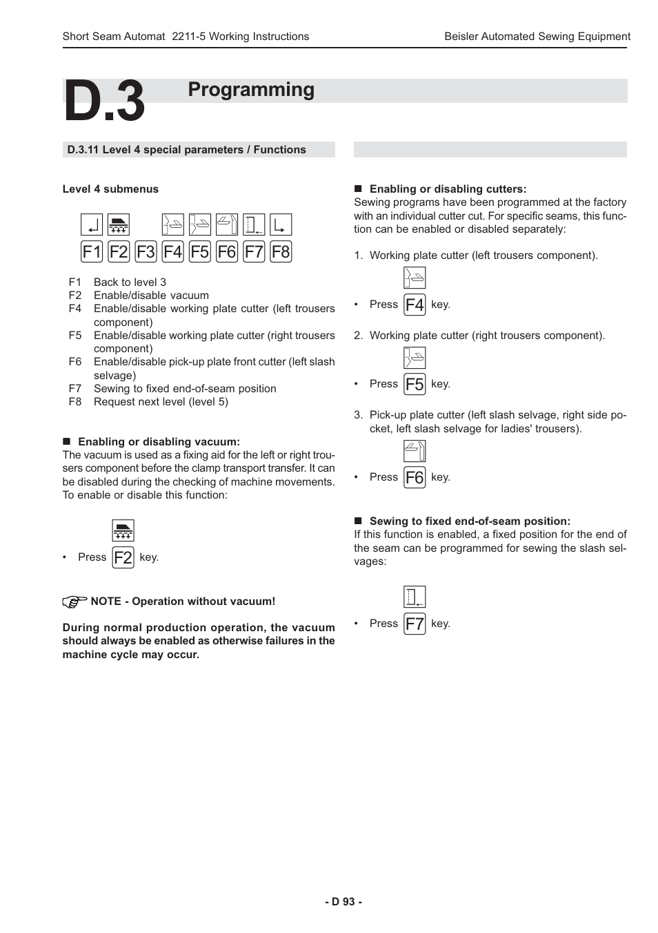 Programming | Beisler 2211-5 User Manual | Page 93 / 103