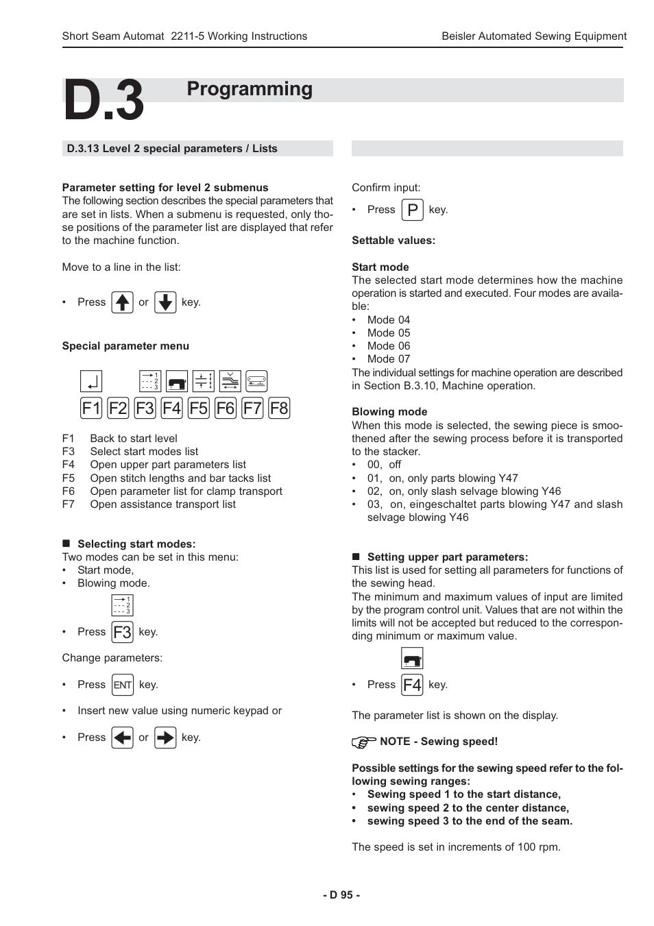 Programming | Beisler 2211-5 User Manual | Page 95 / 103