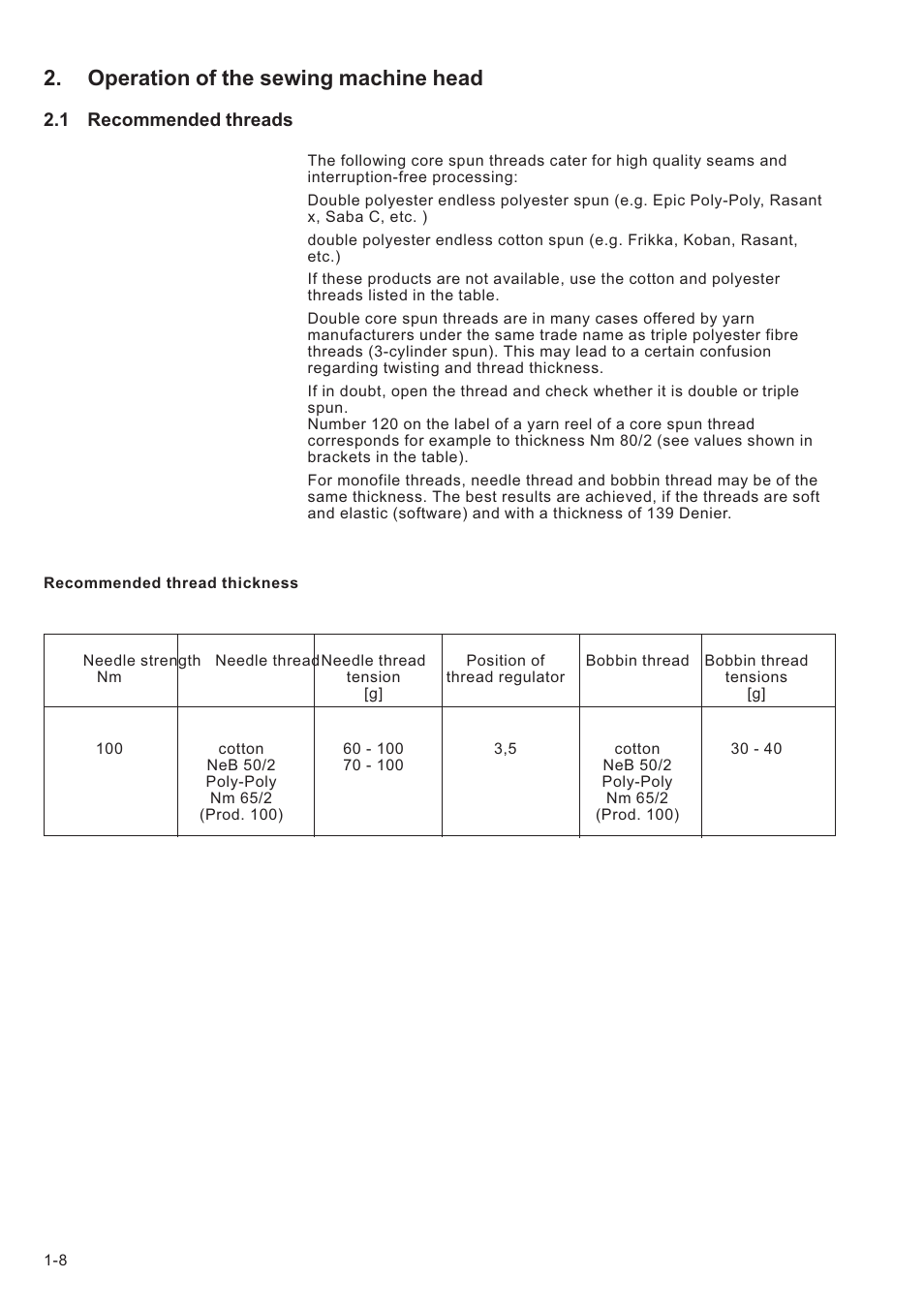 Operation of the sewing machine head | Beisler 739-23-1 Manual User Manual | Page 8 / 26