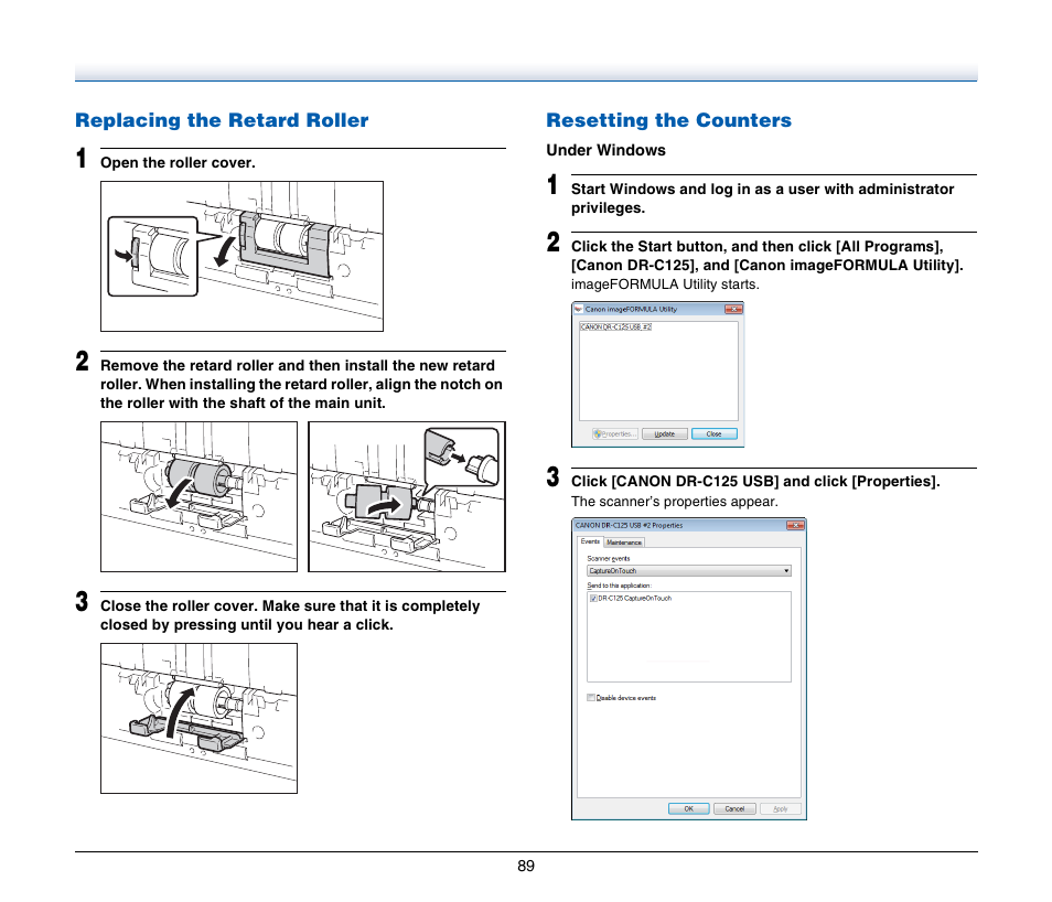 P. 89) | Canon IMAGE FORMULA DR-C125 User Manual | Page 89 / 106