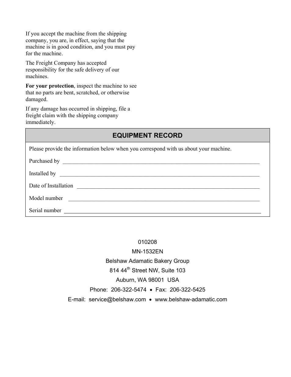 Belshaw Adamatic Type F Cake Donut Depositor User Manual | Page 3 / 45