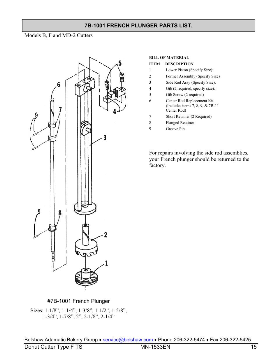 Belshaw Adamatic Type F Cake Donut Depositor User Manual | Page 30 / 45