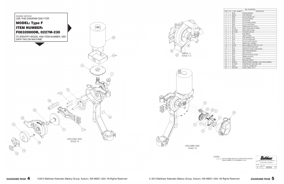 Belshaw Adamatic Type F Cake Donut Depositor User Manual | Page 38 / 45