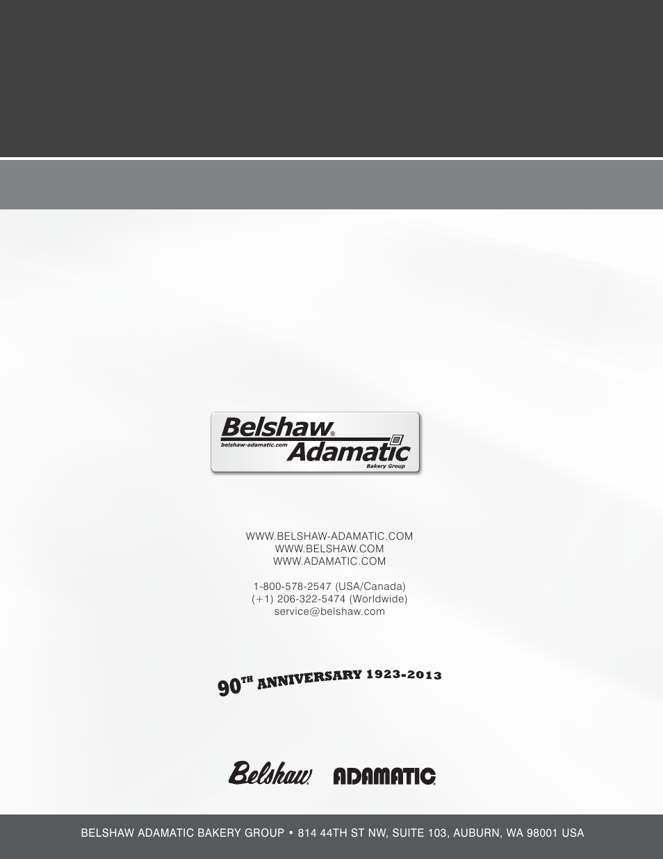 Belshaw Adamatic Type F Cake Donut Depositor User Manual | Page 45 / 45