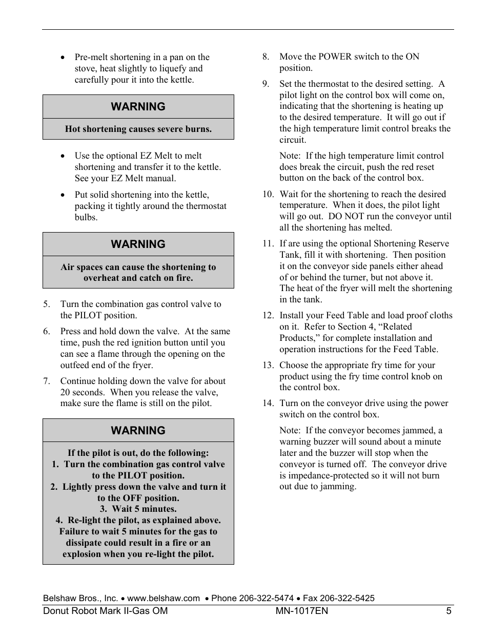 Belshaw Adamatic Mark II-Gas Donut Robot User Manual | Page 11 / 63