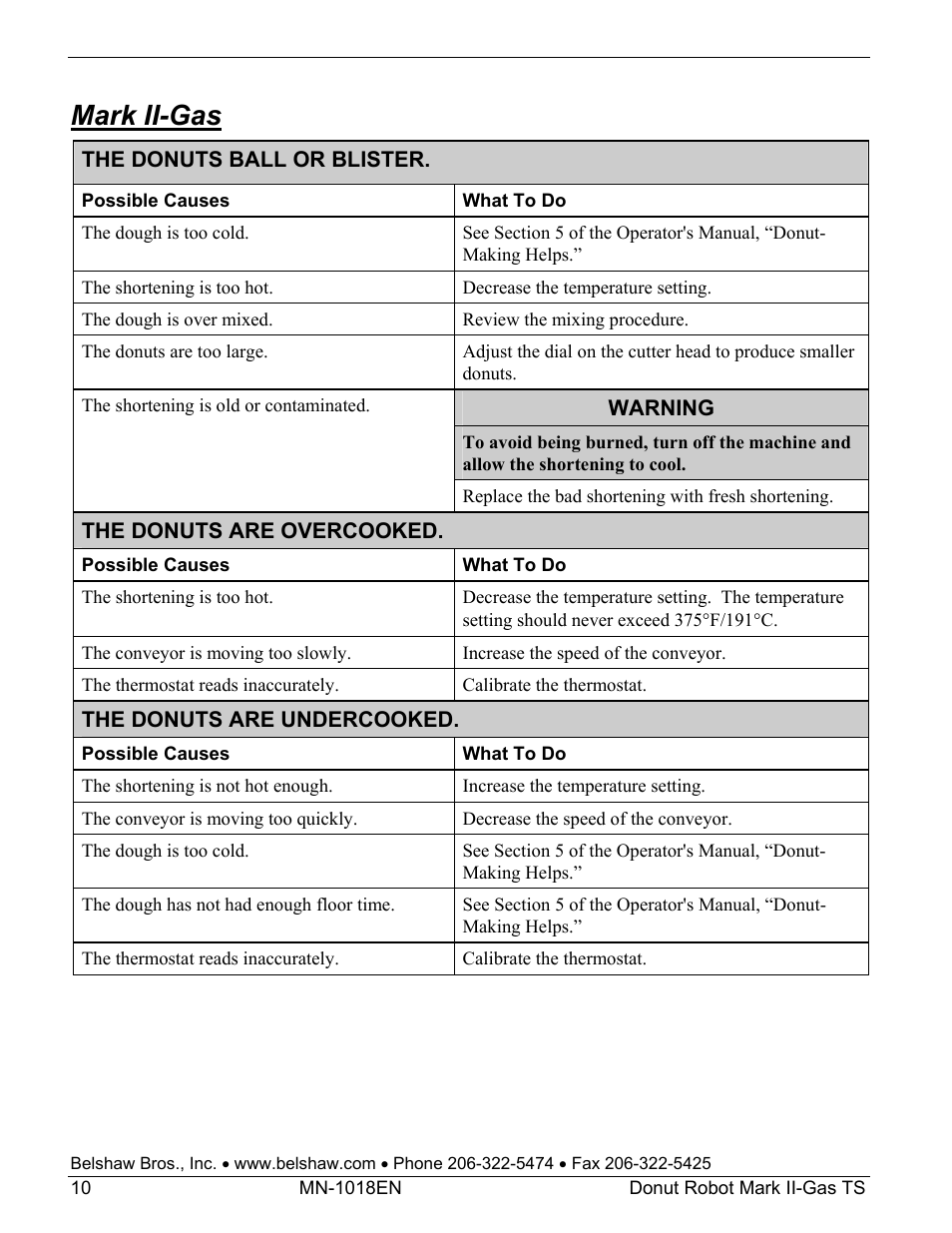 Mark ii-gas | Belshaw Adamatic Mark II-Gas Donut Robot User Manual | Page 50 / 63