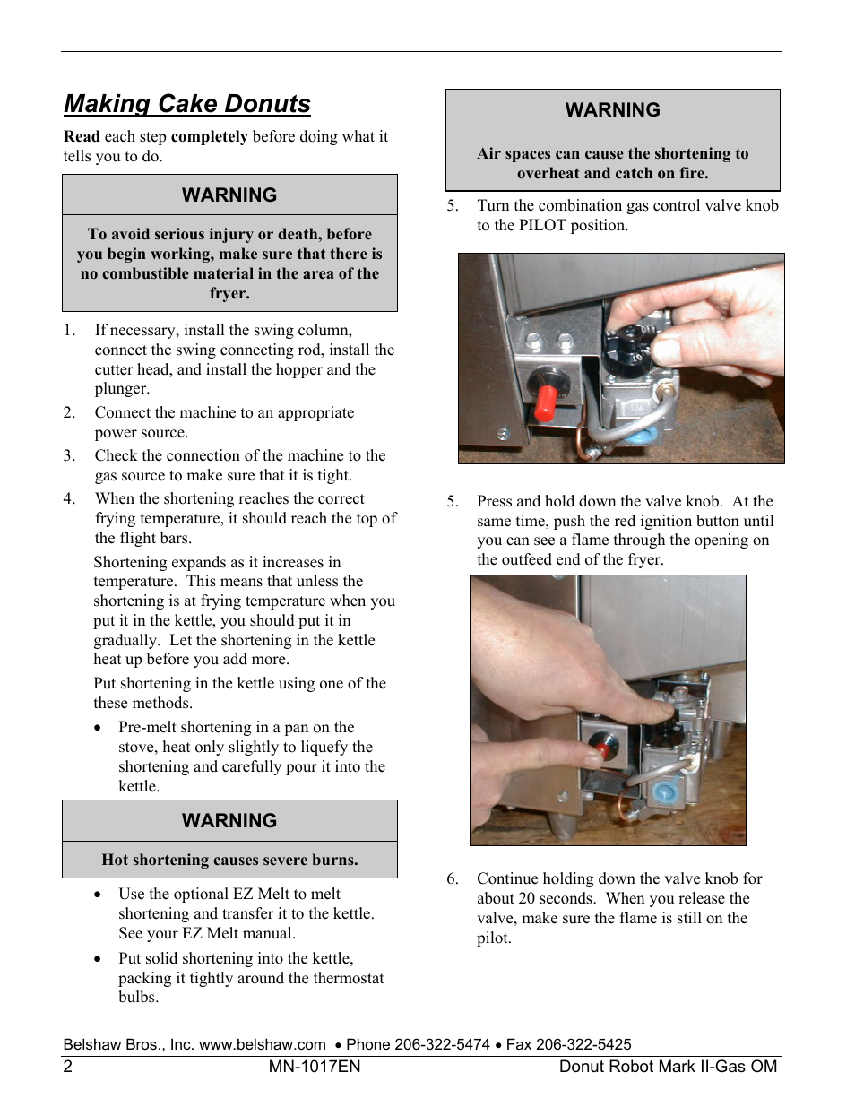 Making cake donuts | Belshaw Adamatic Mark II-Gas Donut Robot User Manual | Page 8 / 63