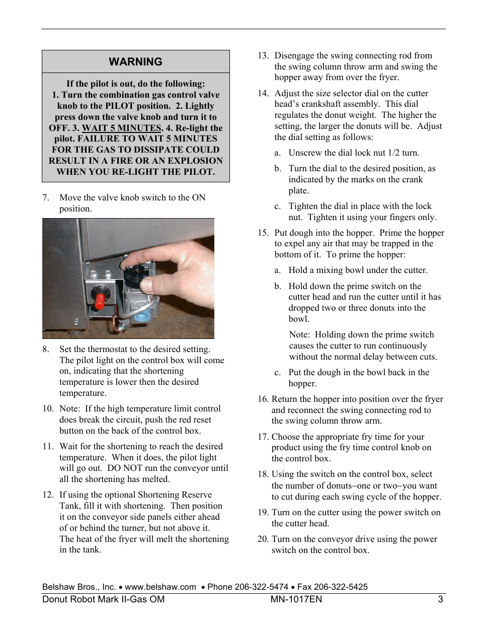 Belshaw Adamatic Mark II-Gas Donut Robot User Manual | Page 9 / 63