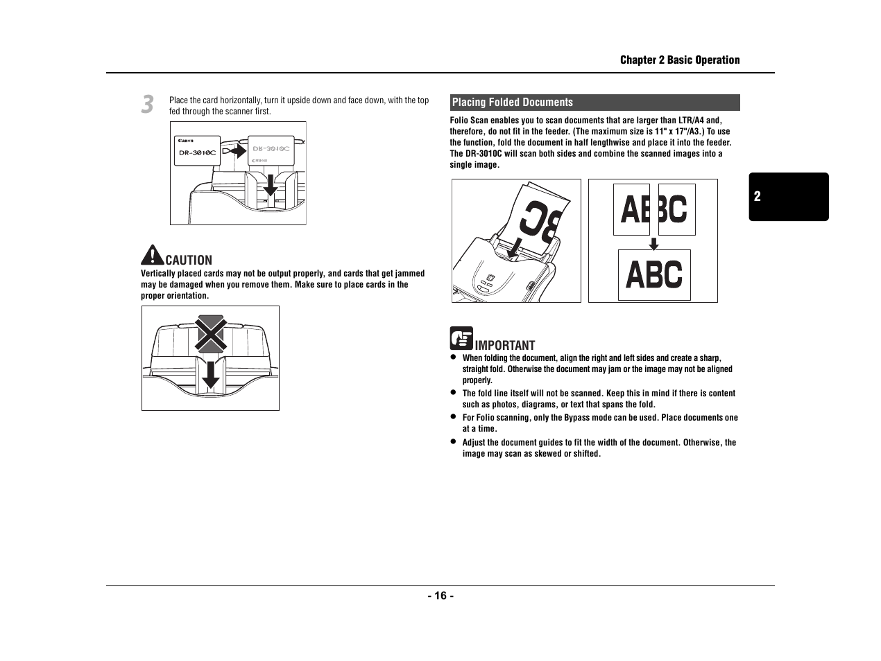 Placing folded documents | Canon IMAGE FORMULA DR-3010C User Manual | Page 21 / 52