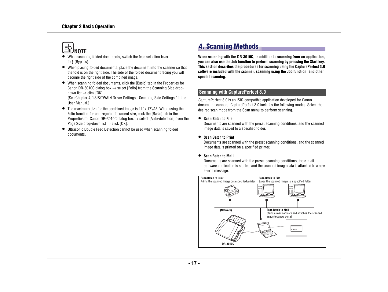 Scanning methods, Scanning with captureperfect 3.0 | Canon IMAGE FORMULA DR-3010C User Manual | Page 22 / 52