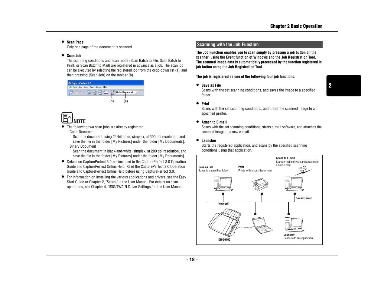 Scanning with the job function | Canon IMAGE FORMULA DR-3010C User Manual | Page 23 / 52