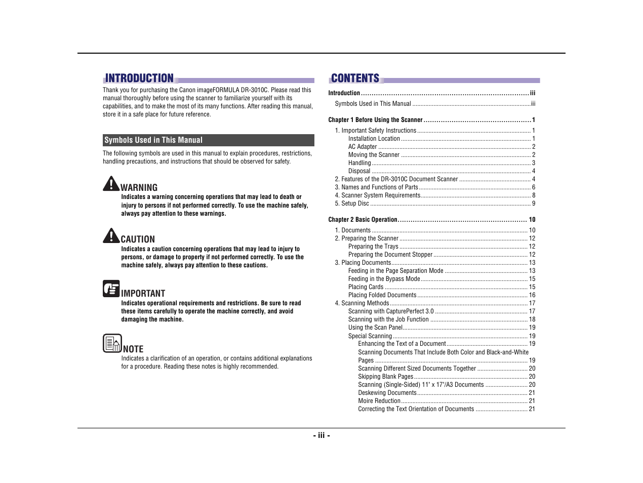 Canon IMAGE FORMULA DR-3010C User Manual | Page 4 / 52